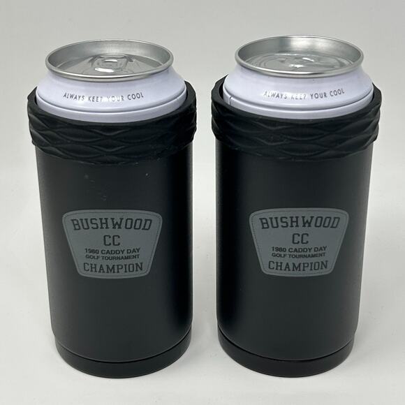 Lot of 2 Caddyshack Corkcicle Arctican Can Bottle Cooler Black Travis Mathew - Picture 2 of 16